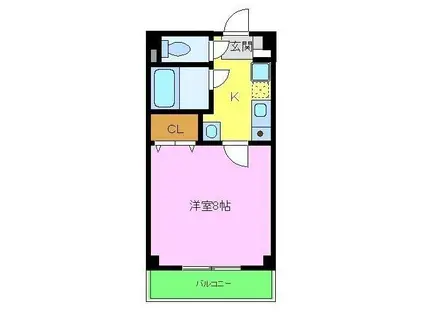 アンソレイユ(1K/3階)の間取り写真