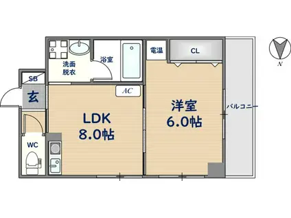 ドゥ・ミル・アン東大阪(1LDK/7階)の間取り写真