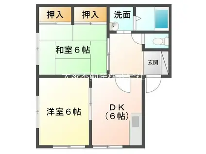 ユニバーサルコーポ(2DK/2階)の間取り写真