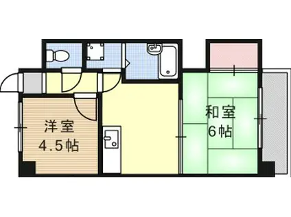 フェイス神戸(2DK/4階)の間取り写真