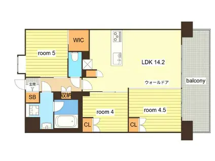 レーベン姫路本町(3LDK/15階)の間取り写真