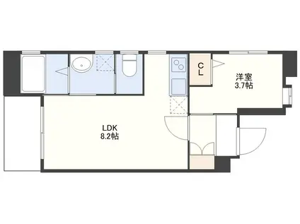 AS PREMIUM 馬町(1LDK/7階)の間取り写真