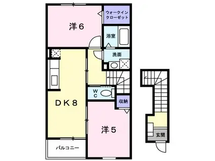 グラン・カメリア(2DK/2階)の間取り写真