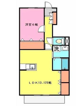 メモリーハイツ(1LDK/1階)の間取り写真