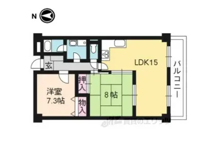 ソレイユ神足(2LDK/2階)の間取り写真