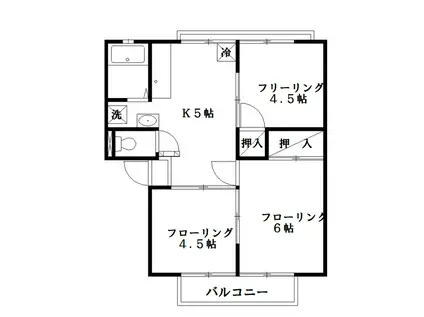 サンライフ空堀B棟(3K/1階)の間取り写真