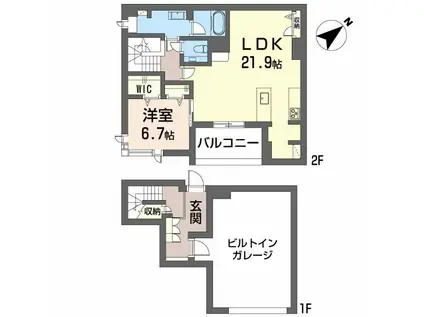 AMYLUMS鷹匠II(1LDK/1階)の間取り写真