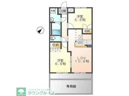 プロニティおおたかの森(2LDK/1階)の間取り写真