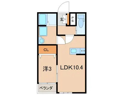 グレイスリーコートNODA サウス(1LDK/1階)の間取り写真