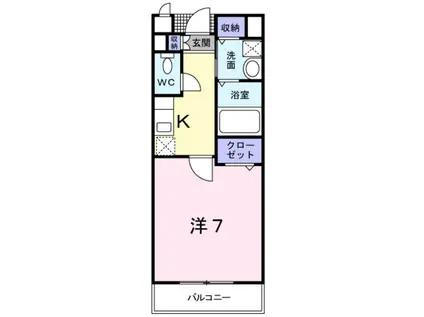 タカンド(1K/2階)の間取り写真