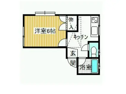 ハイム水島(ワンルーム/2階)の間取り写真