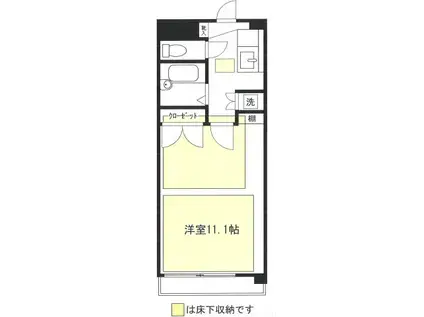 サンクレスト高萩(1K/4階)の間取り写真