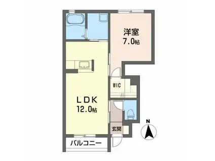 ブルーリサイア(1LDK/1階)の間取り写真