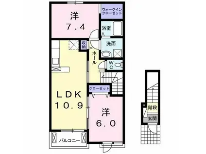 LEGAZON II(2LDK/2階)の間取り写真