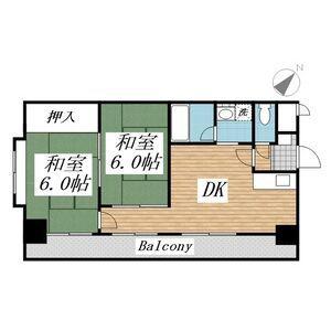 プレアール金田(2DK/3階)の間取り写真