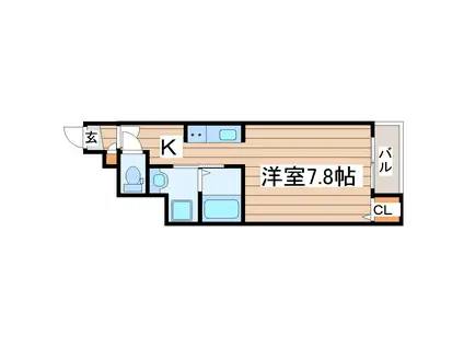 ランドスケープI(1K/1階)の間取り写真