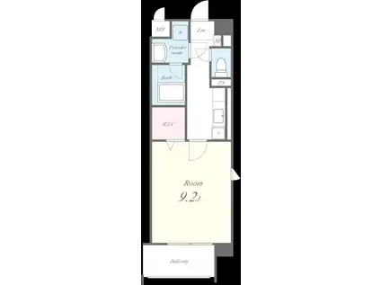 フランディル(1K/2階)の間取り写真