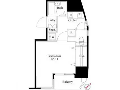 ヴェルト五反田西(1K/5階)の間取り写真