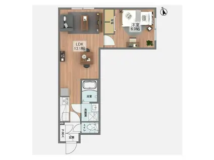 ウェルスクエア桜上水(1LDK/4階)の間取り写真