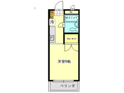 サンアベニューシマノ(1K/2階)の間取り写真