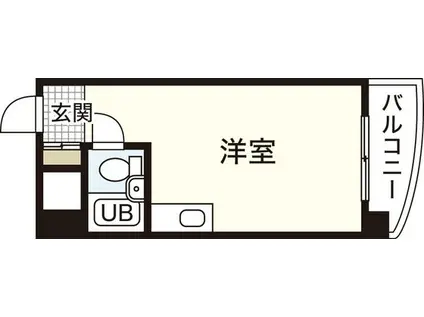 パールマンション万代橋(ワンルーム/8階)の間取り写真