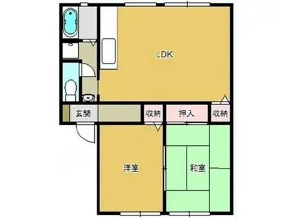 サンビレッジレグルスガーデンA棟(2LDK/2階)の間取り写真