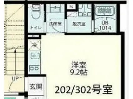 フォルスクラス四谷三丁目(ワンルーム/3階)の間取り写真
