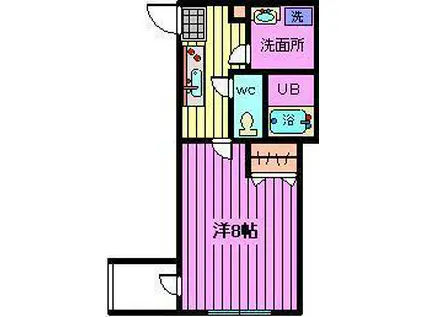 ソレイユ与野(1K/1階)の間取り写真