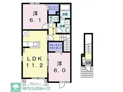 ボヌールメゾン・I(2LDK/2階)の間取り写真