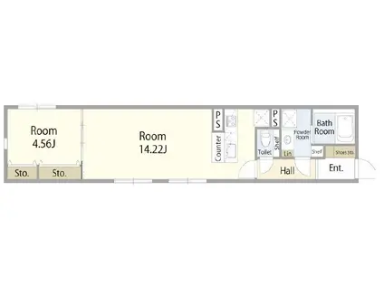 THE CITY RESIDENCE目黒本町(1LDK/1階)の間取り写真
