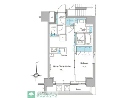 ブラウ菊川プレイス(1LDK/2階)の間取り写真