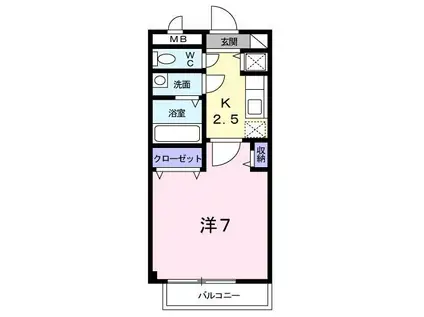 エスポワール御幸(1K/2階)の間取り写真