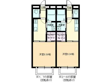 カーサオニキス(1K/2階)の間取り写真