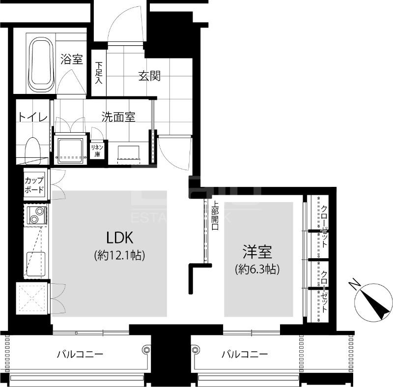 グランドメゾン福岡 THE CENTRAL LUXE(1LDK/2階)の間取り写真