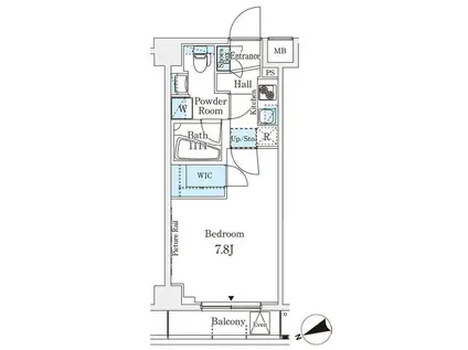 アジールコート山手動坂(1K/6階)の間取り写真