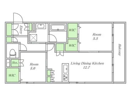 & FUMINOSATO(2LDK/1階)の間取り写真