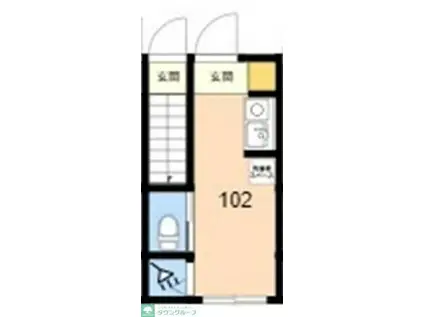 TOKYO β 用賀(ワンルーム/1階)の間取り写真