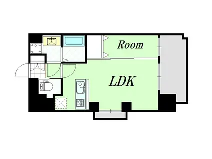 LUXE東三国(1LDK/9階)の間取り写真