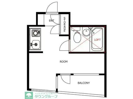 クラウディスプーン(ワンルーム/3階)の間取り写真