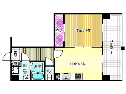 ビバーチェ鷺洲(1LDK/8階)の間取り写真
