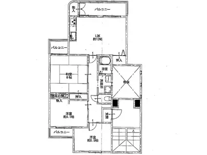 新檜尾台第四次二二号棟(3LDK/4階)の間取り写真