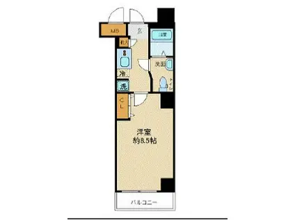 XEBEC巣鴨(1K/4階)の間取り写真