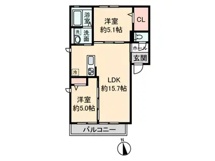 LOMIX(2LDK/1階)の間取り写真
