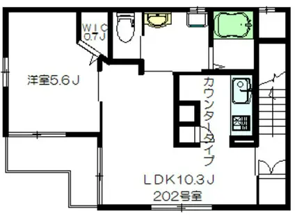 コージーヴィラ(1LDK/2階)の間取り写真