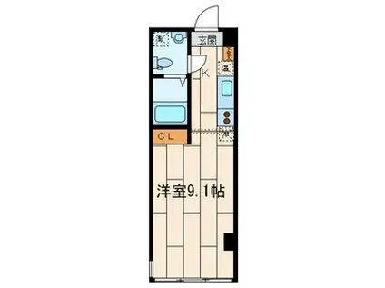 アフィーノ川崎(1K/9階)の間取り写真