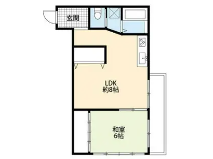 第一マジマハイツ春待月(1LDK/2階)の間取り写真