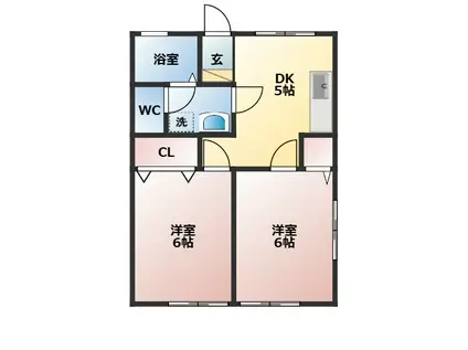 さくらハイツ(2DK/1階)の間取り写真
