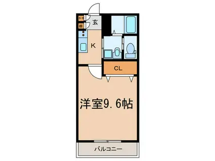 ブルーハイツ2号館(1K/1階)の間取り写真