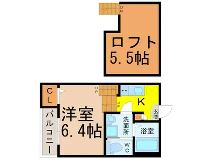 アニュー中村区役所駅前(1K/2階)の間取り写真