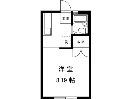 パークハイムHIRO(ワンルーム/1階)の間取り写真